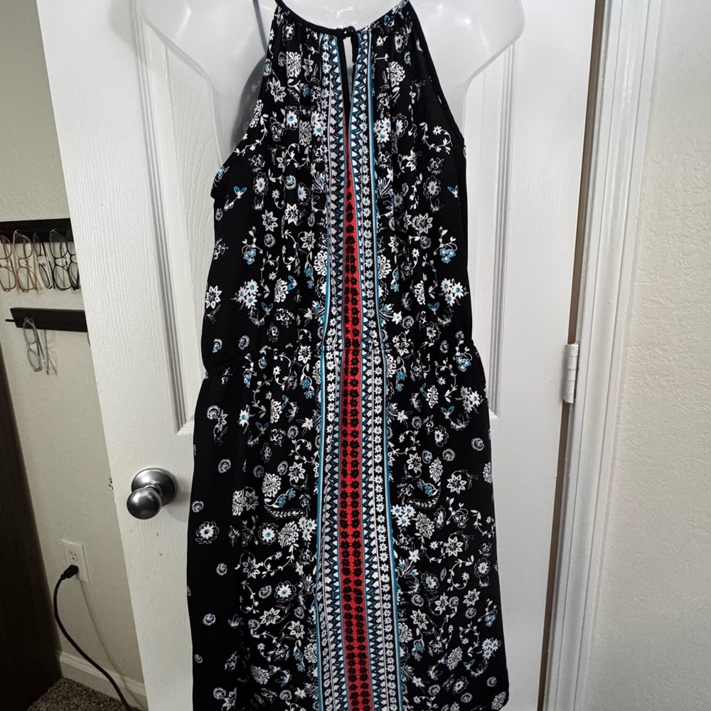 Charlotte Russe Black and Blue Floral Dress 0110 - Picture 4 of 5